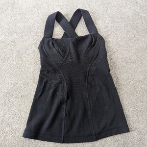 Lululemon Athletica Women's Athletic Tank Top Size 2 Black Cross Back